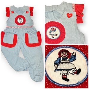 Vintage Handmade Raggedy Ann Jumpsuit Outfit